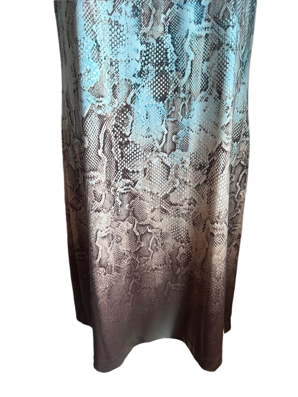 White House Black Market Blue Brown Snake Print Halter Dress Large - Picture 3 of 9
